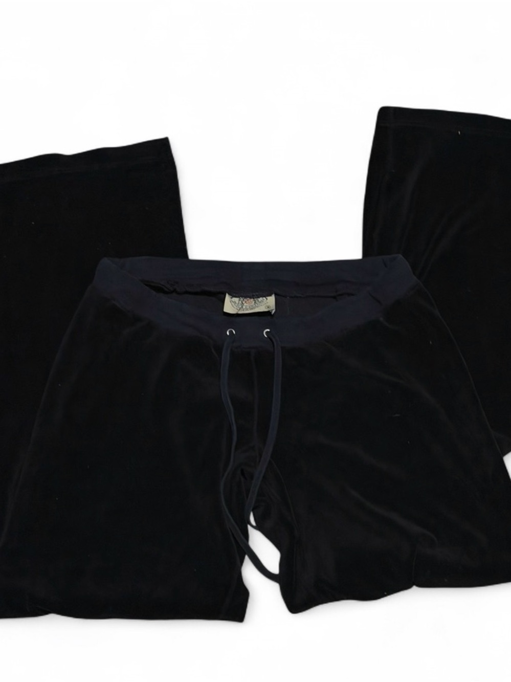 Vintage Y2K Juicy Couture Black Velour Flared Sweatpants